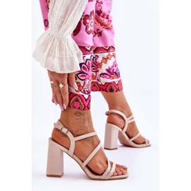 Sandale Florentina Bej Piele Toc 2