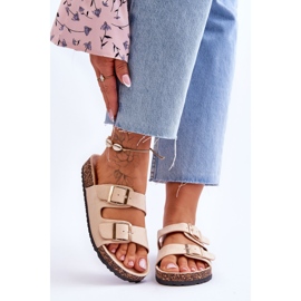 FB2 Sandale Dama Pe Platforma Pluta Cu Dungi Bej Doretta 1