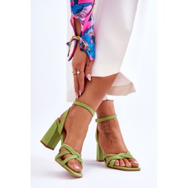 Sandale clasice din piele intoarsa Bernett verde 2