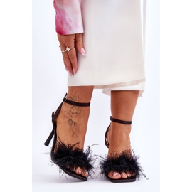 FB2 Sandale Damă Cu Pene Tiffany Negru 1