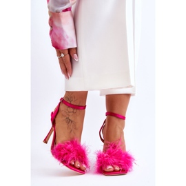 FB2 Sandale de damă Fuchsia Tiffany Feather roz 1