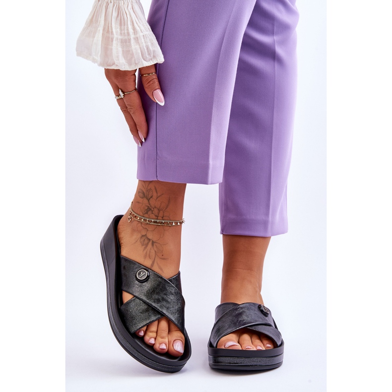 Vinceza Papuci Dama Platforma Cu Decorat Negru Brooklyn 1