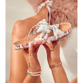 Papuci Clasici Cu Flori Big Star JJ274703 Gri deschis 4