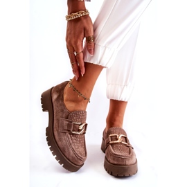 Lemar Pantofi maro maro deschis pentru femei cu ornament 3