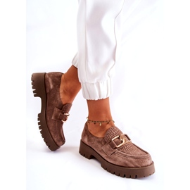 Lemar Pantofi maro maro deschis pentru femei cu ornament 2