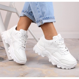 Pantofi sport de damă pe platformă albă eVento 5465 1