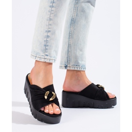 Sandale negre cu pană înaltă de la Shelovet negru 1