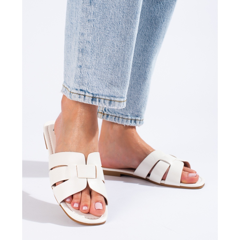 Papuci de dama clasici alb Shelovet 1