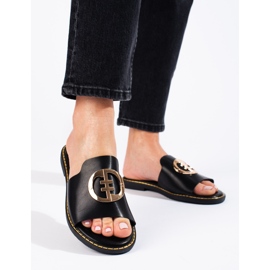 Papuci negri Shelovet eleganti de dama negru 1