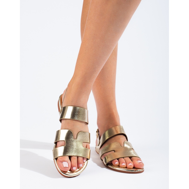 Sandale plate Shelovet aurii de aur 2