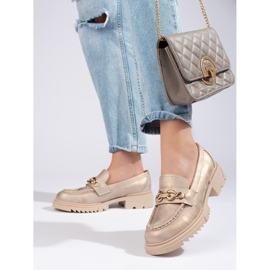 Brogues aurii cu podoabă Shelovet de aur 1