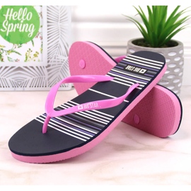 Șlapi plate damă, roz Big Star JJ274A352 1