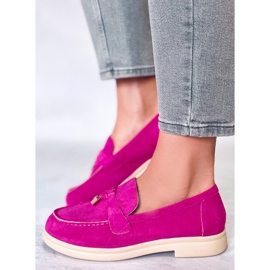 Mocasini din piele intoarsa de la Ottavia Fuchsia roz 2