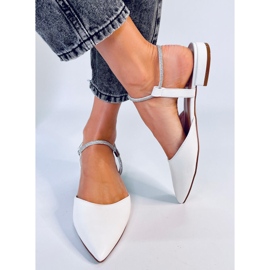 Balerini cu toc deschis de la Durie White alb 1