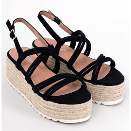 BM Espadrile Altman Black cu pană negru 1