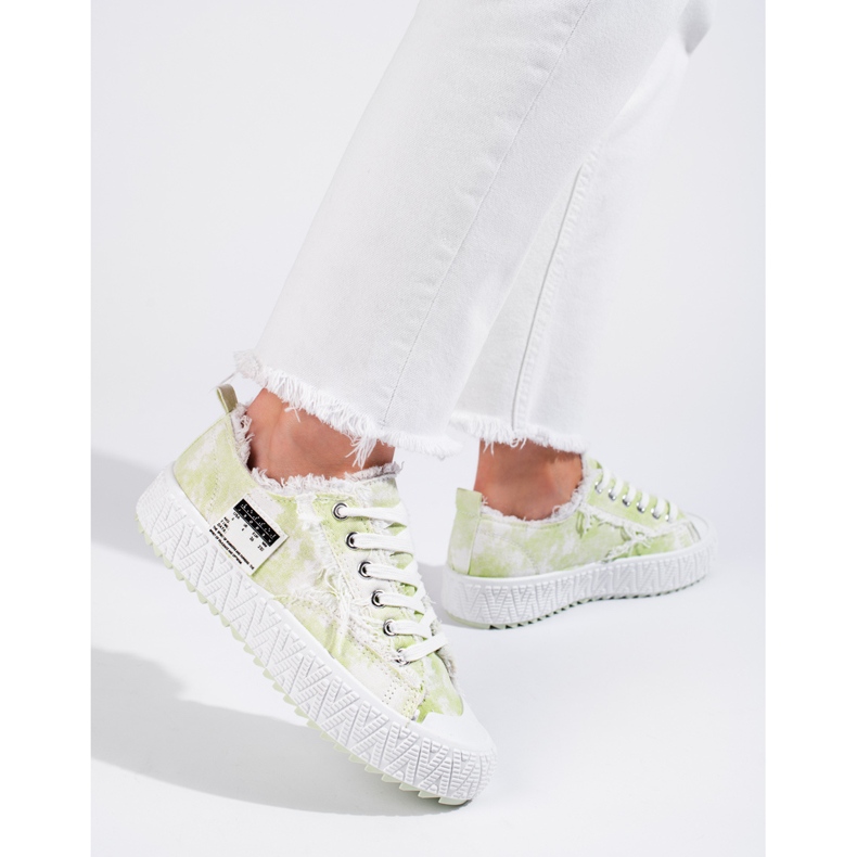 Adidași cu platformă Shelovet alb și verde 2 Adidași cu platformă Shelovet alb și verde 2