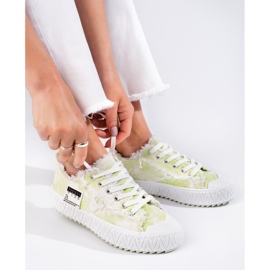 Adidași cu platformă Shelovet alb și verde 1