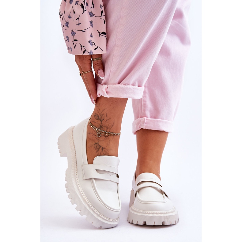 Mocasini cu platformă albă Riverside 2
