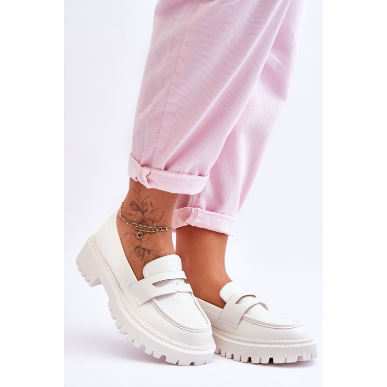 Mocasini cu platformă albă Riverside 1