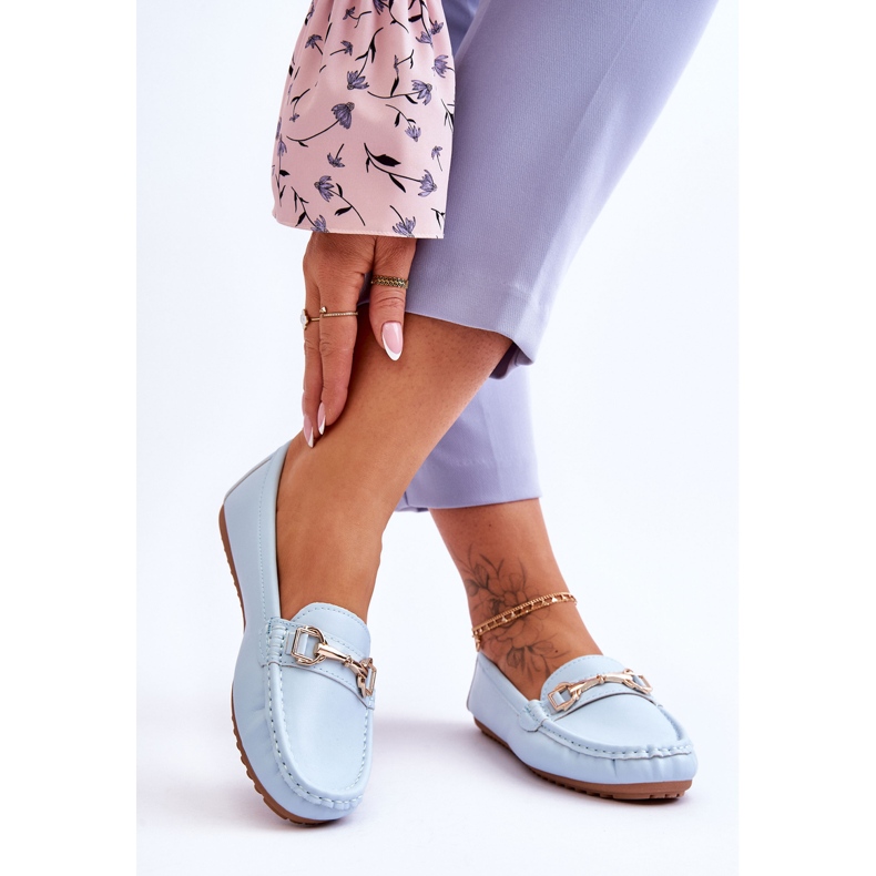 Mocasini clasici din piele albastru deschis Verona 2