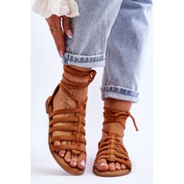 FC3 Sandale din piele intoarsa Roman pentru dama Camel Semper maro 1