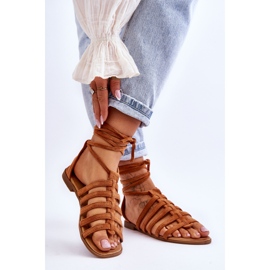 FC3 Sandale din piele intoarsa Roman pentru dama Camel Semper maro 2