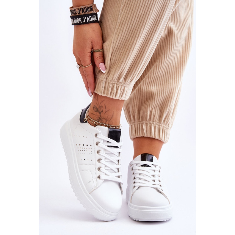 Pantofi sport de damă alb și negru Fii primul! 1