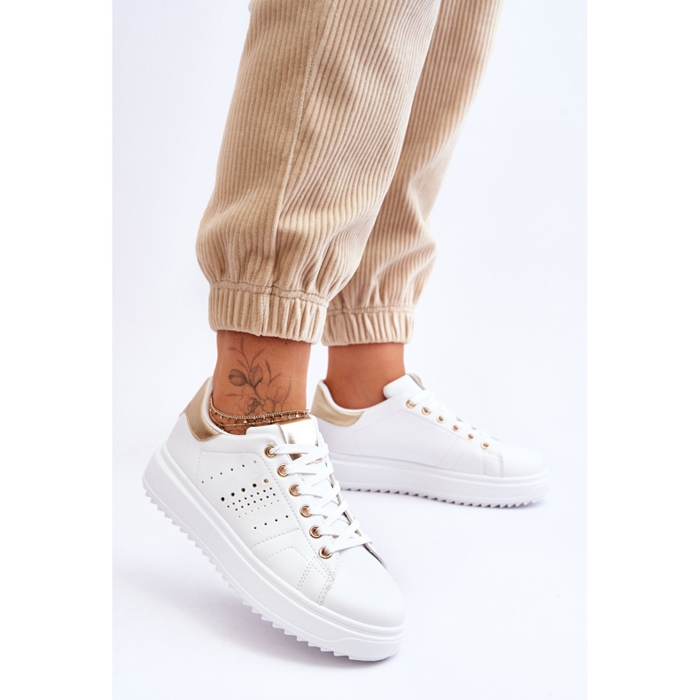 Pantofi sport de damă alb și auriu Fii primul! 2 Pantofi sport de damă alb și auriu Fii primul! 2