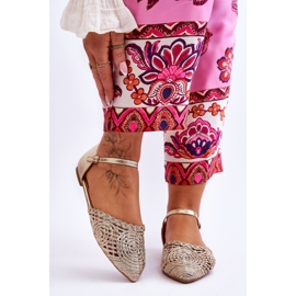 FM1 Sandale Elegante Damă Plate Aurii Sheia de aur 1