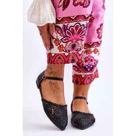 FM1 Sandale Elegante Dama Plat Negru Sheia 1