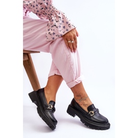 Mocasini de damă pe o platformă masivă Calypso negru 4