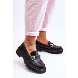 Mocasini de damă pe o platformă masivă Calypso negru 2