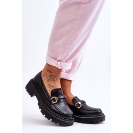 Mocasini de damă pe o platformă masivă Calypso negru 7