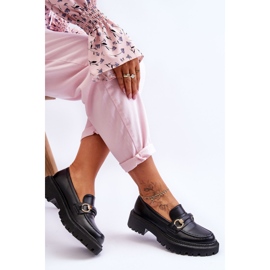 Mocasini de damă pe o platformă masivă Calypso negru 6