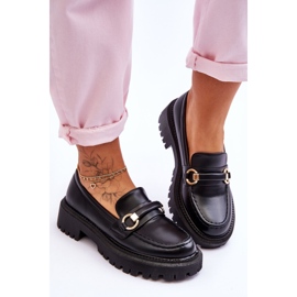 Mocasini de damă pe o platformă masivă Calypso negru 3