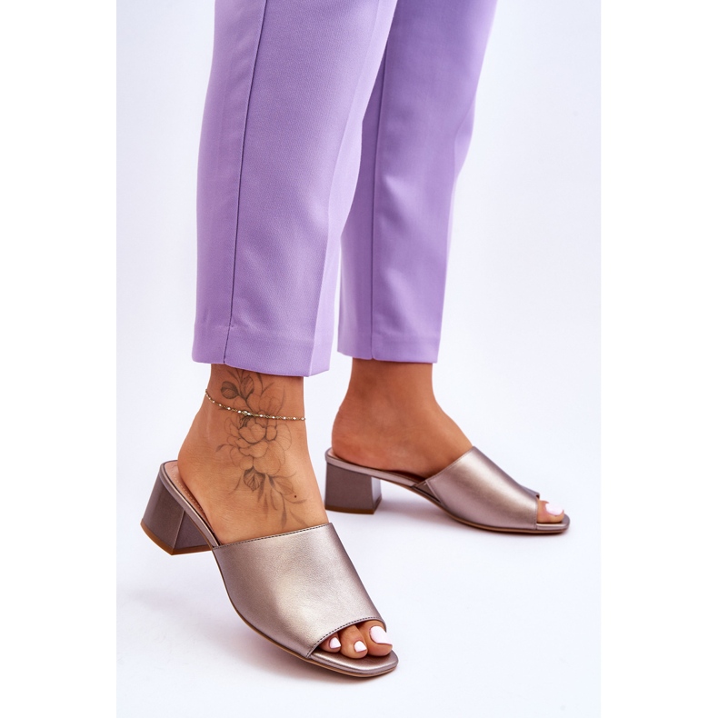 Papuci Eleganti Netezi Sergio Leone KL317 Argintiu Inchis maro 2