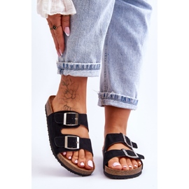 FB1 Sandale Slip-on de damă Negre Destino negru 1