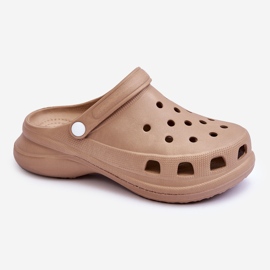 PG2 Sandale Crocs de spumă pe talpă groasă Katniss bej 1