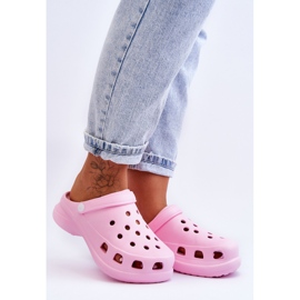 PG2 Foam Slides Crocs On A Chunky Talpa Pink Katniss roz 3