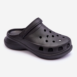 PG2 Foam Slides Crocs On A Chunky Talpa Black Katniss negru 1