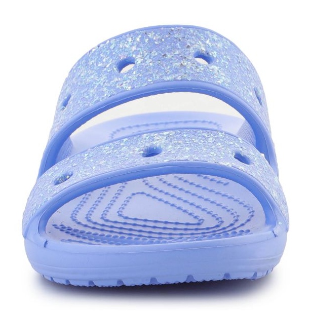 Papuci Crocs Classic Glitter Sandal Jr. 207788-5Q6 albastru 1