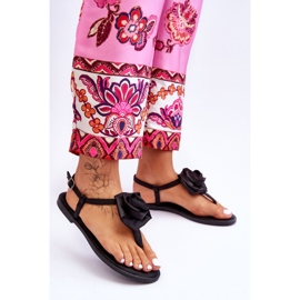 FS1 Flip Flops Damă Cu țesătură Rose Black Carisma negru 2