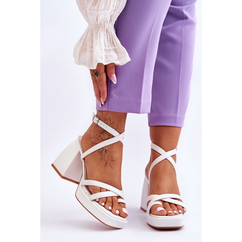 FS1 Tocuri înalte și sandale cu platformă, alb secret, la modă 1