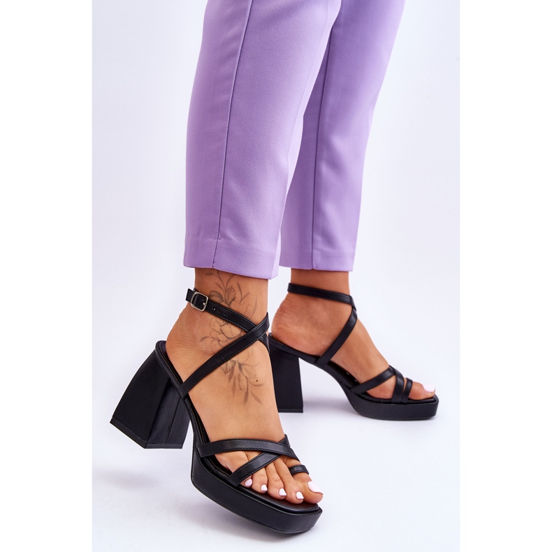 FS1 Tocuri la modă și sandale cu platformă negre negru 2
