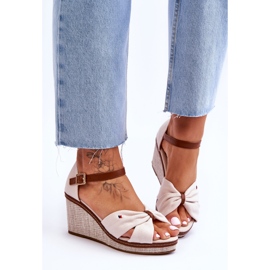 PS1 Sandale de damă pe pană împletită Bej Judith 1 PS1 Sandale de damă pe pană împletită Bej Judith 1