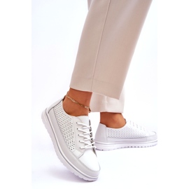 Vinceza Pantofi sport din piele de damă pantofi albi Elami 4