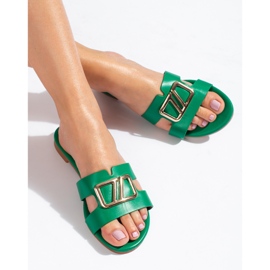 Sandale plate cu decor Shelovet verde 1