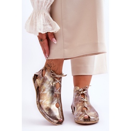 Cizme Maciejka din piele ușoară 03426-42 Aur de aur 1