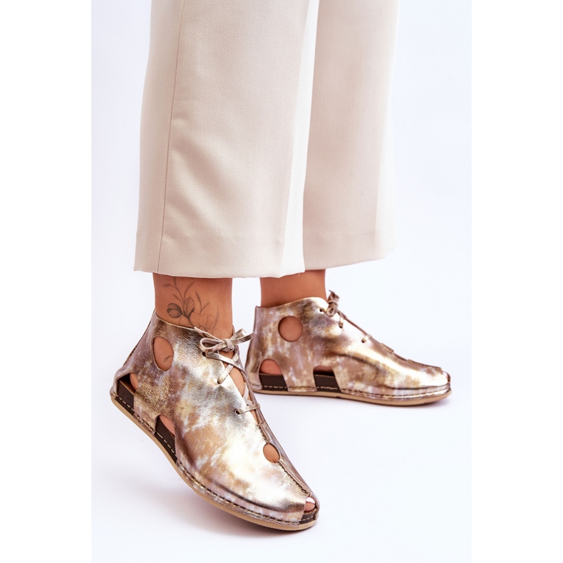 Cizme Maciejka din piele ușoară 03426-42 Aur de aur 2