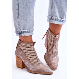 Cizme Piele Cu Plasă Maciejka 05842-04 Bej 1